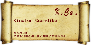 Kindler Csendike névjegykártya